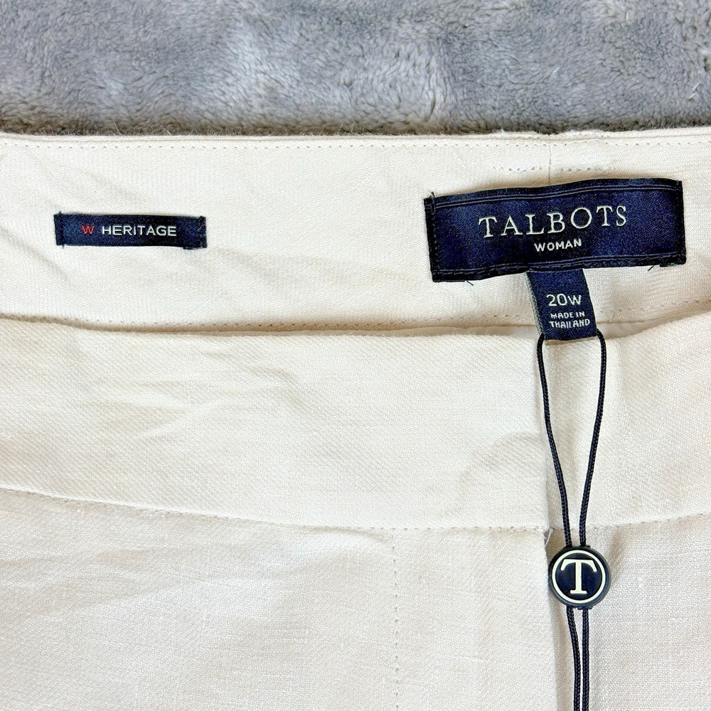 Talbots Woman‎ Womens Linen Pants Straight Leg Lightweight Classic Fit Beige 20W - Picture 5 of 13